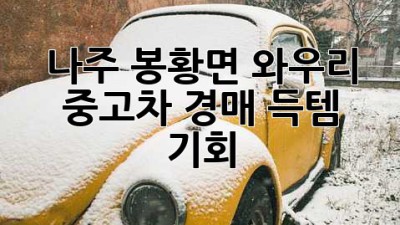 나주 봉황면 와우리 중고차 경매, 득템 기회! 🚗💨