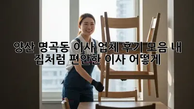 양산 명곡동 이사 업체 후기 모음: 내 집처럼 편안한 이사, 어떻게?