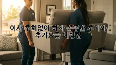 이사, 후회없이 하자! 꼼꼼한 후기와 추가요금 예방법